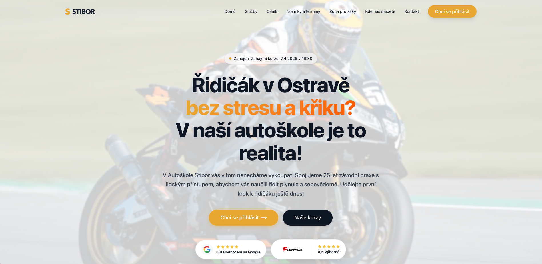 Nový Landing Autoškola Stibor